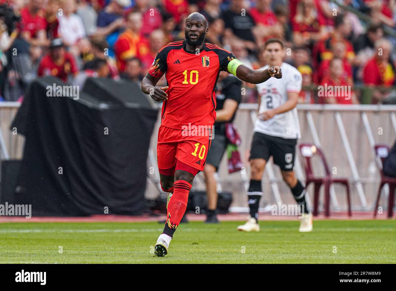 BRUSSELS, BELGIUM - JUNE 17: Romelu Lukaku of Belgium during the Group ...