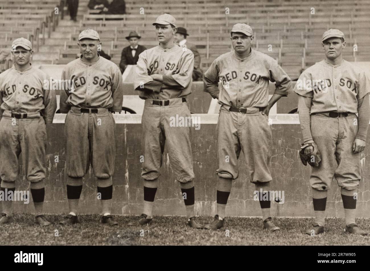 Babe Ruth and other Red Sox pitchers 1915 Stock Photo