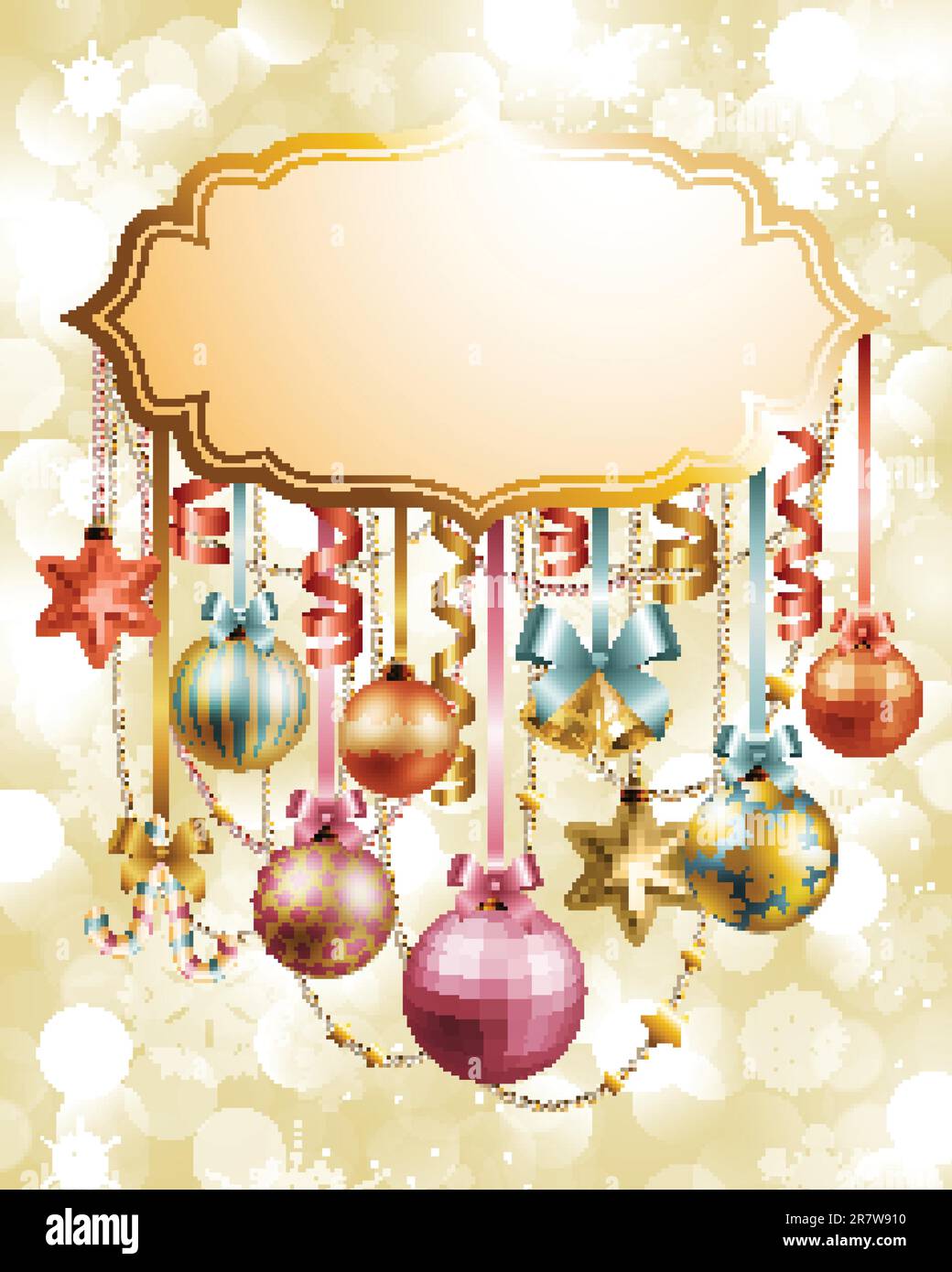 Vintage christmas background with place for text. Vector illustration ...