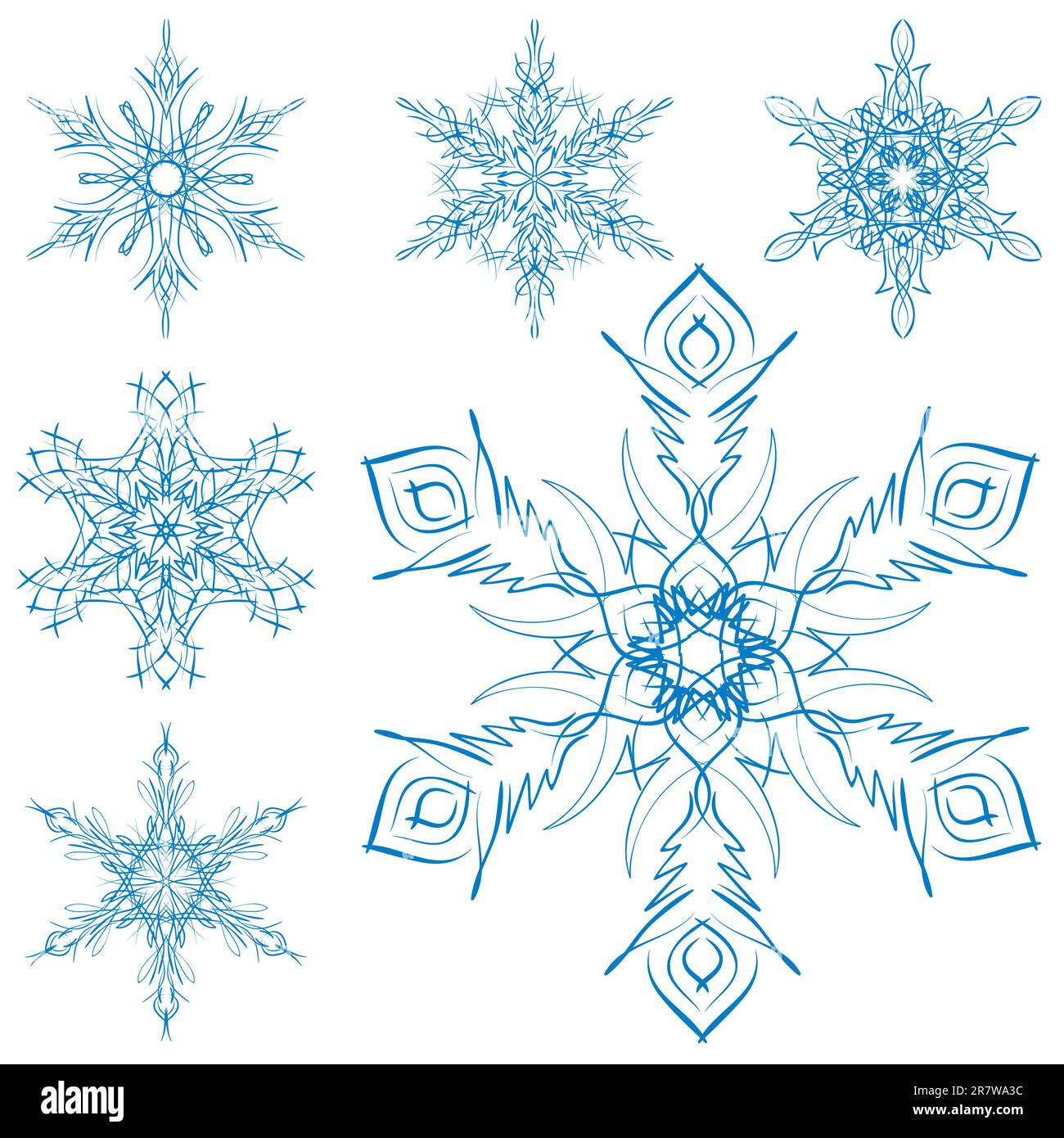 vector set of snowflakes on a white background Stock Vector Image & Art ...