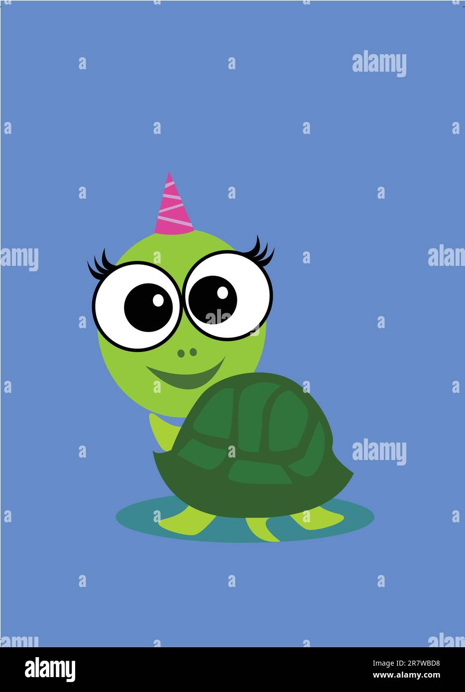 a cute female turtle turn back and greet with you. Stock Vector
