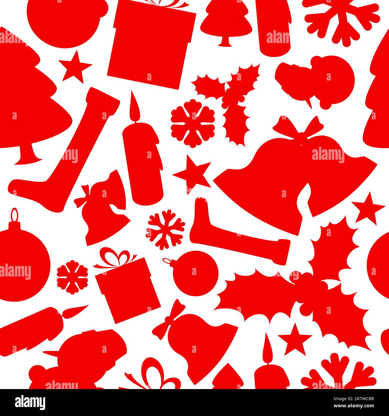 Seamless vector christmas pattern from various shapes Stock Vector