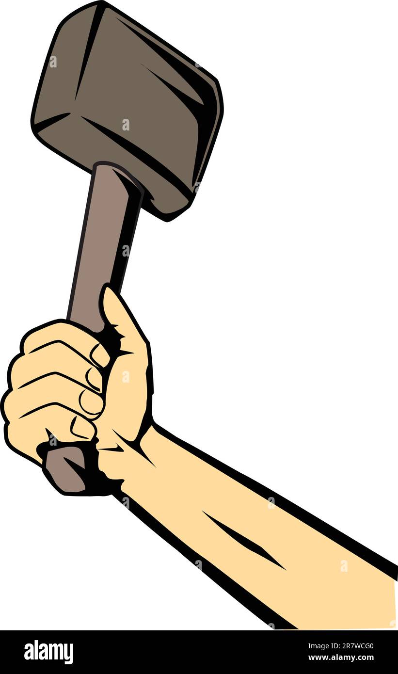hand with hammer Stock Vector Image & Art Alamy