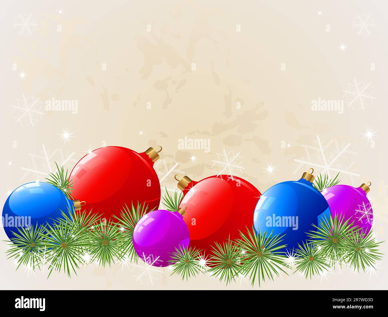 vector background with Christmas tree and balls Stock Vector Image