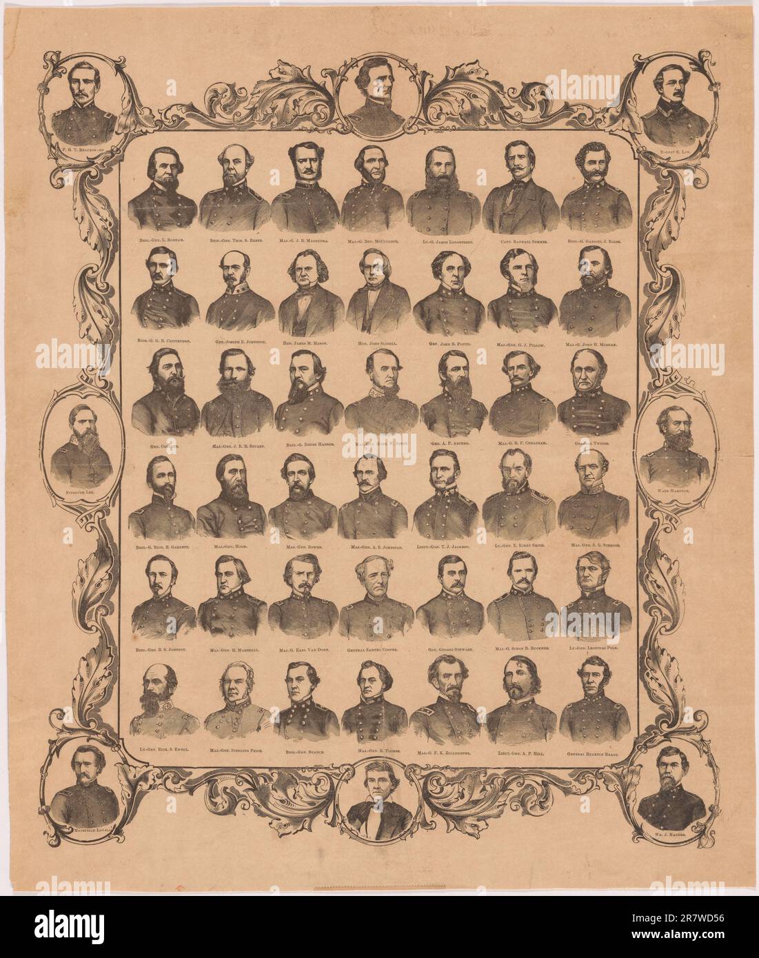 Statesmen and Generals, Confederacy c. 1863 Stock Photo