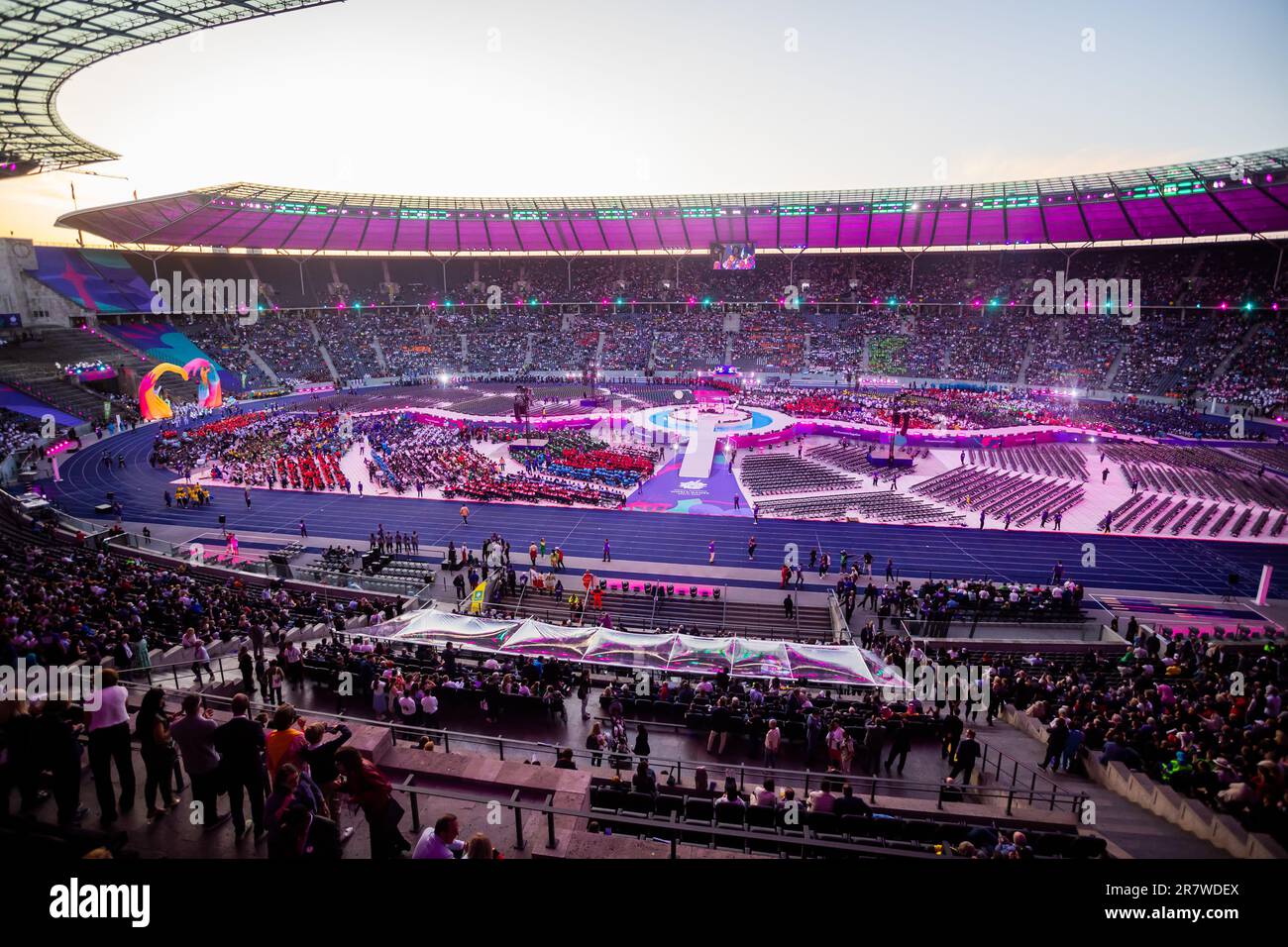 Berlin, Germany. 17th June, 2023. Athletes and delegation members enter