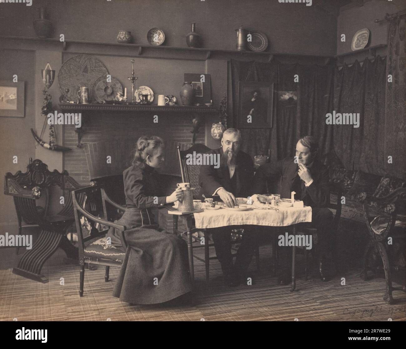 Elbert Hubbard, James Pond and Frances Benjamin Johnston 1900 Stock Photo