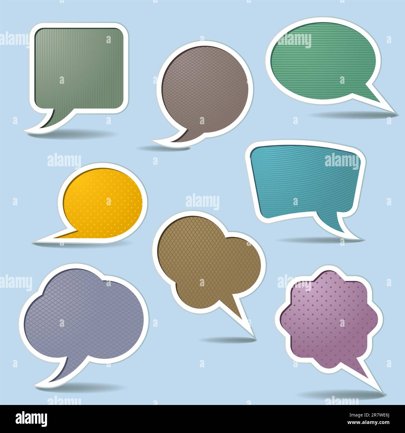 Collection Speech Bubbles, Isolated On White Background Stock Vector