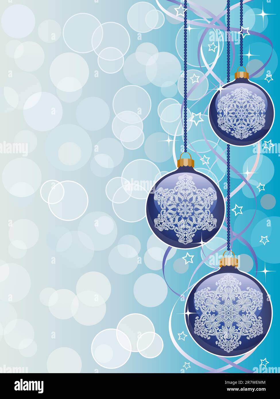 Christmas background with a holiday baubles. Vector illustration. Stock Vector