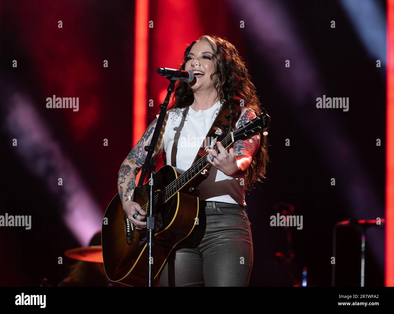 Ashley McBride performs during day 4 of the CMA Fest at Nissan Stadium ...