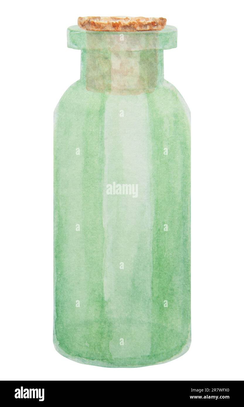 Glass Bottle With Cork Drawing