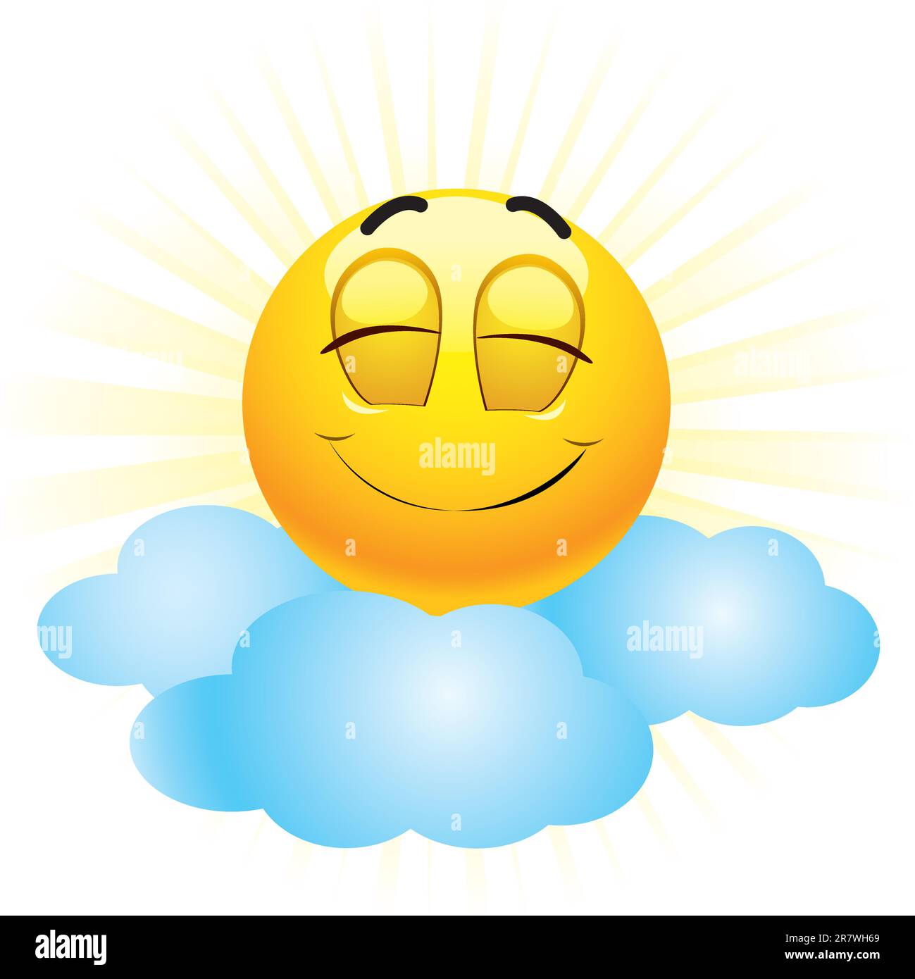 Smiling ball being on seventh heaven Stock Vector