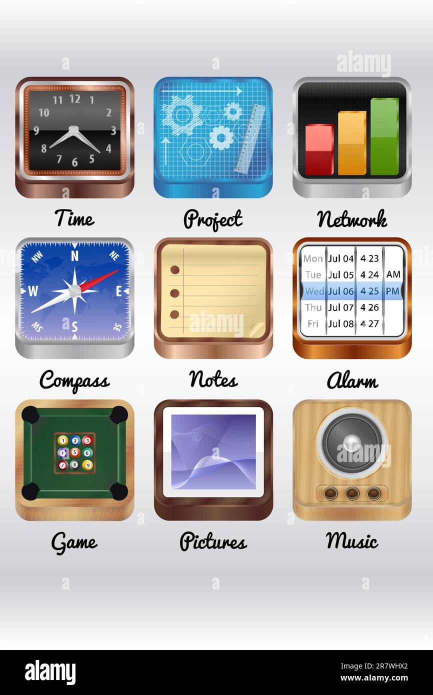 Icons for your computer,smartphone or tablet Stock Vector