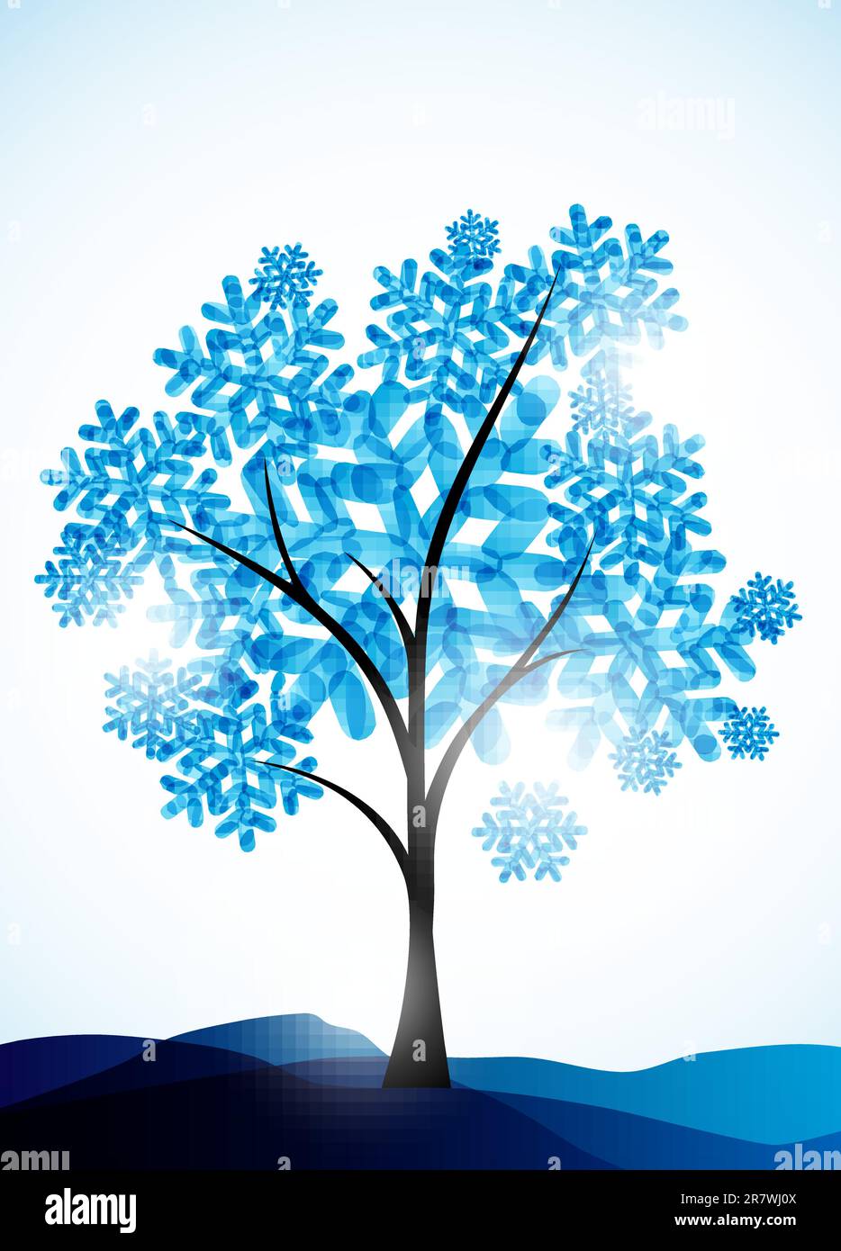 winter background, a tree in the snow Stock Vector Image & Art - Alamy