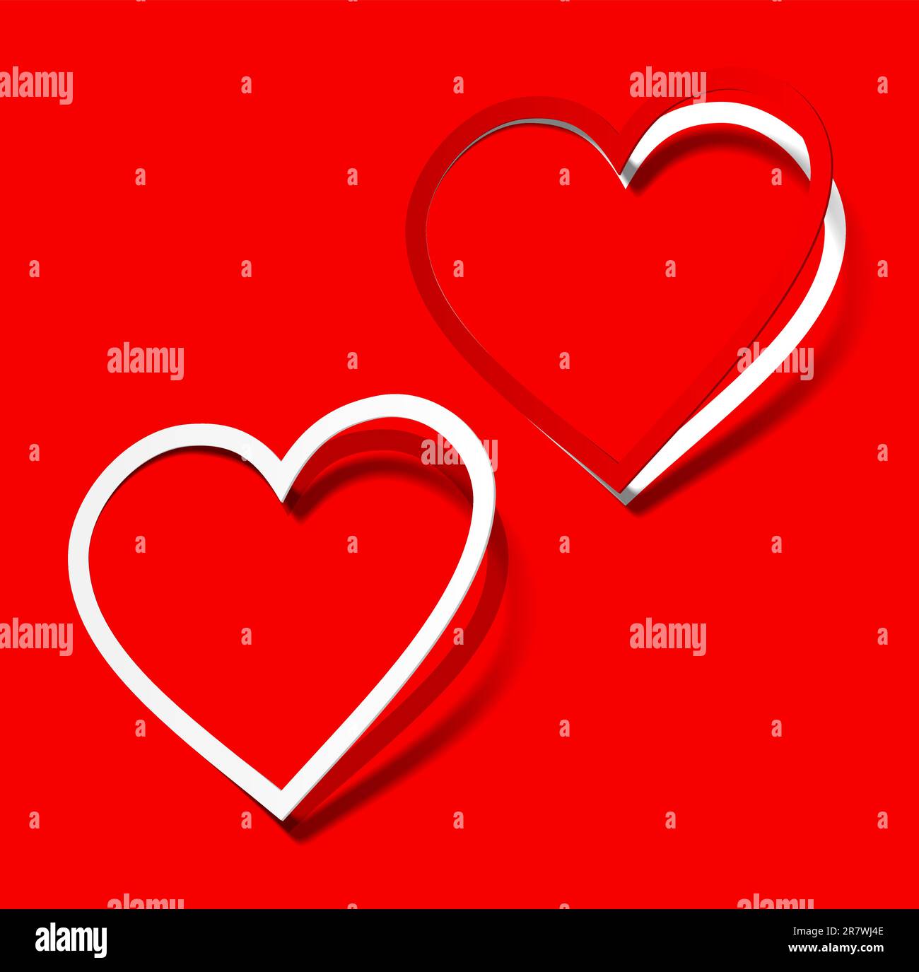 I love you heart sticker red scarlet realistic shadow symbol sign object paper emotion Stock Vector