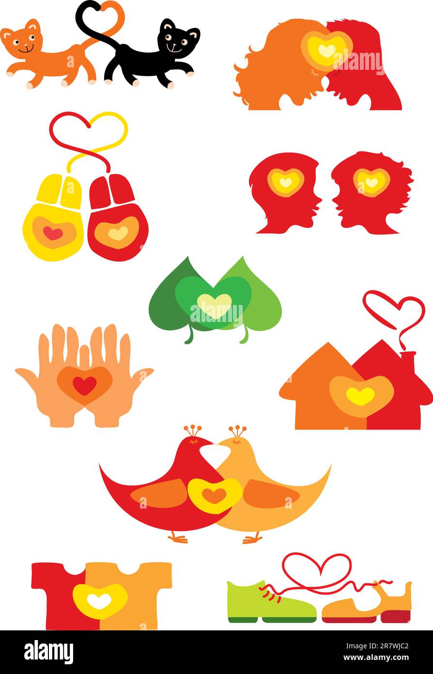 Human head heart symbol Cut Out Stock Images & Pictures - Alamy