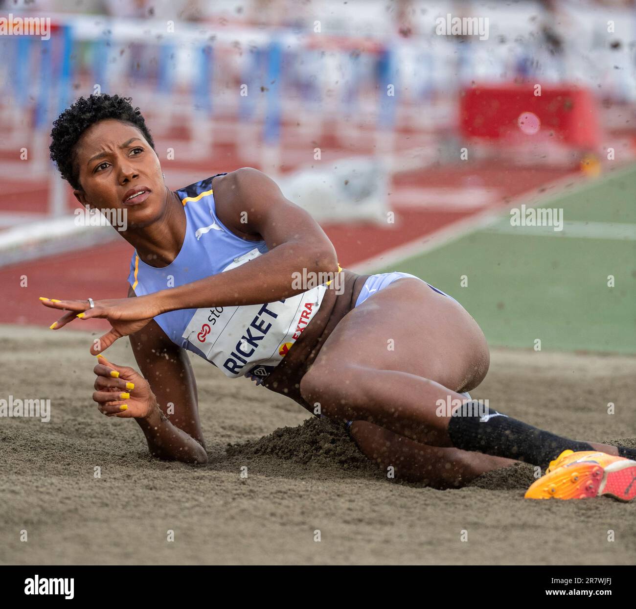Shanieka Ricketts of Jamaica competing in the women’s triple jump at