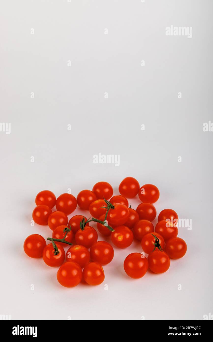 Tomatos red and freash on white background Stock Photo