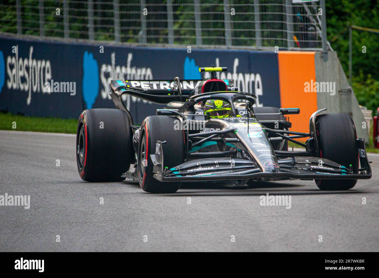 Lewis Hamilton (GBR) Mercedes W14 E Performance during Free Practice 3 on Saturday of FORMULA 1 PIRELLI GRAND PRIX DU CANADA 2023 - from 15th to 18th Stock Photo