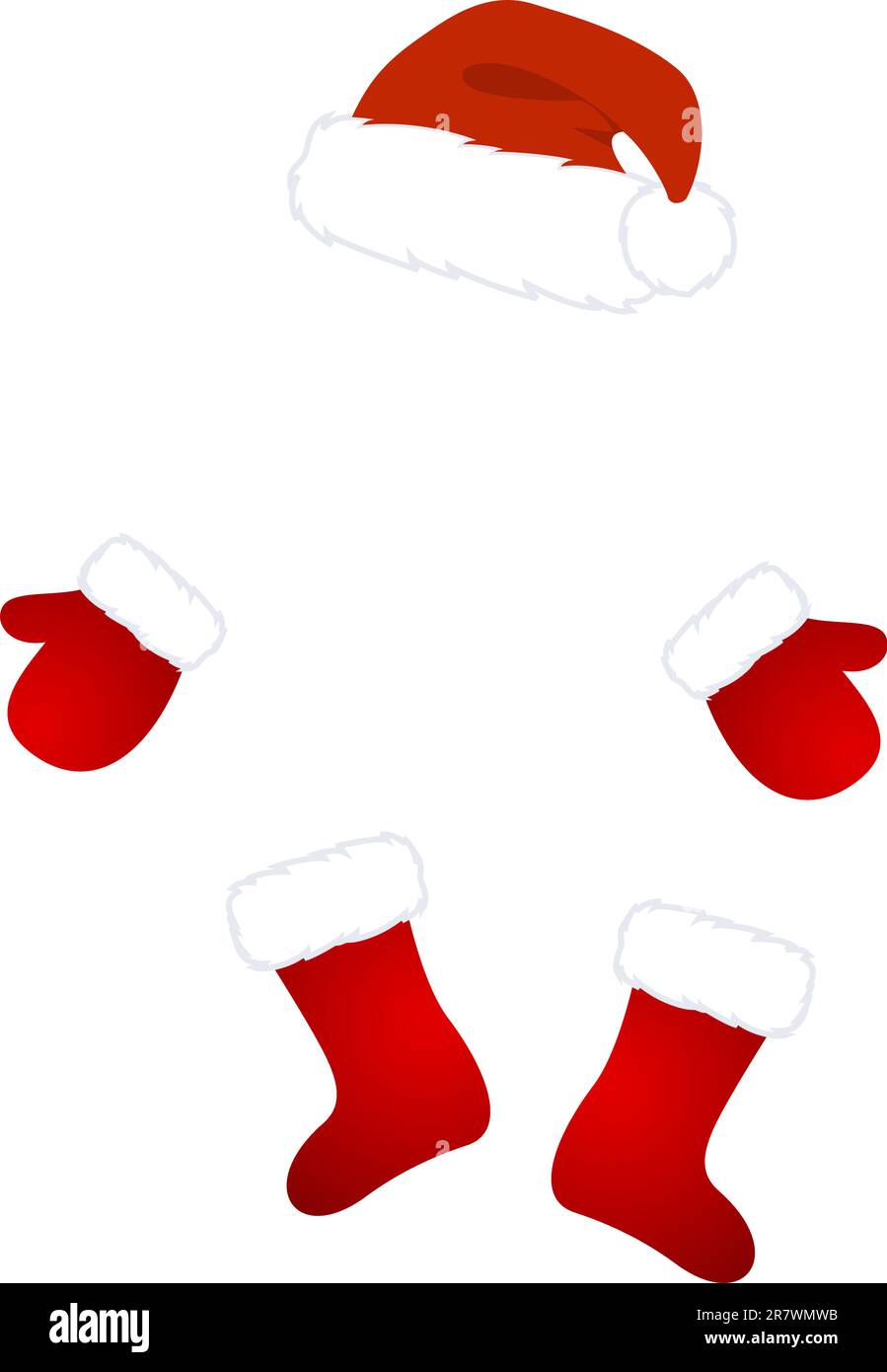 Santa claus costume isolated on a white background. Vector illustration
