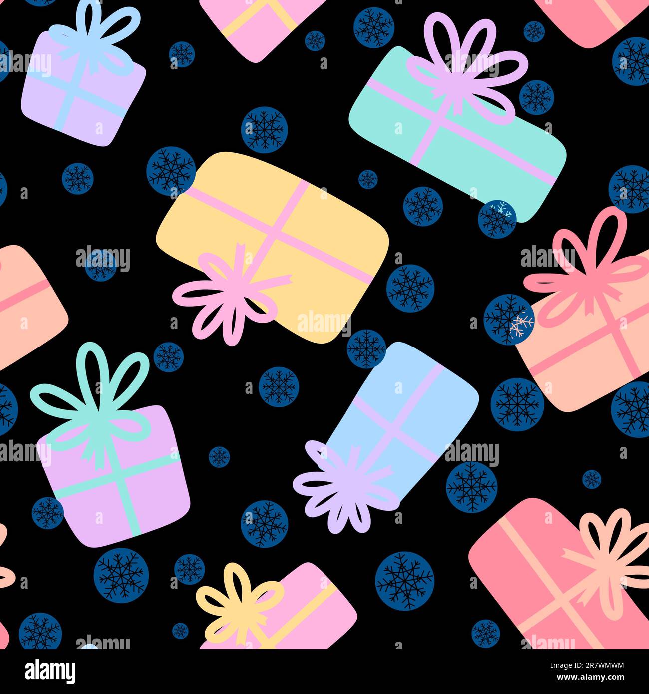 Festive gift box seamless pattern for wrapping paper and fabrics and ...