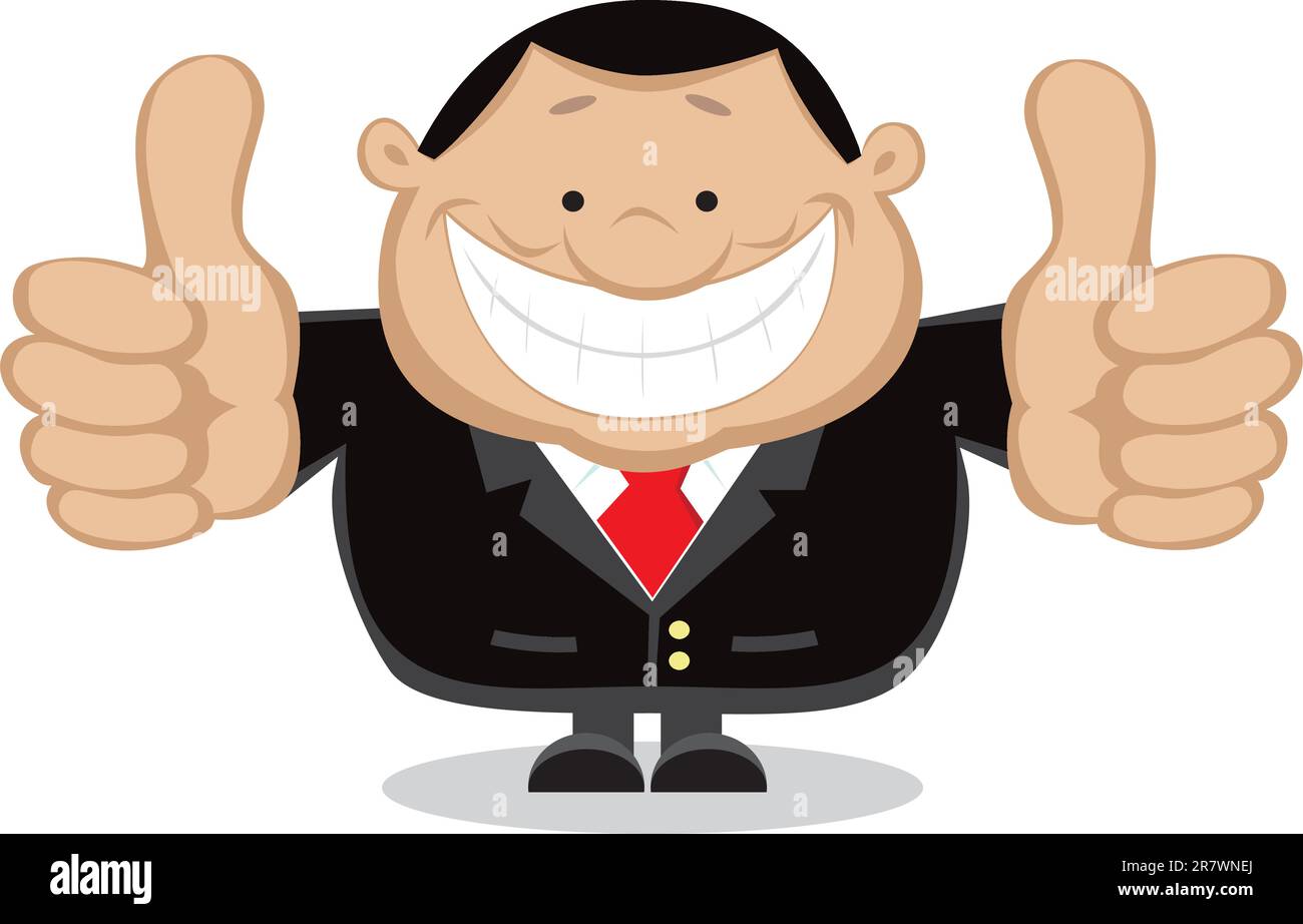 Vector Cartoon Illustration Of Man Or Businessman Showing Big Thumb Up  Gesture Stock Illustration - Download Image Now - iStock