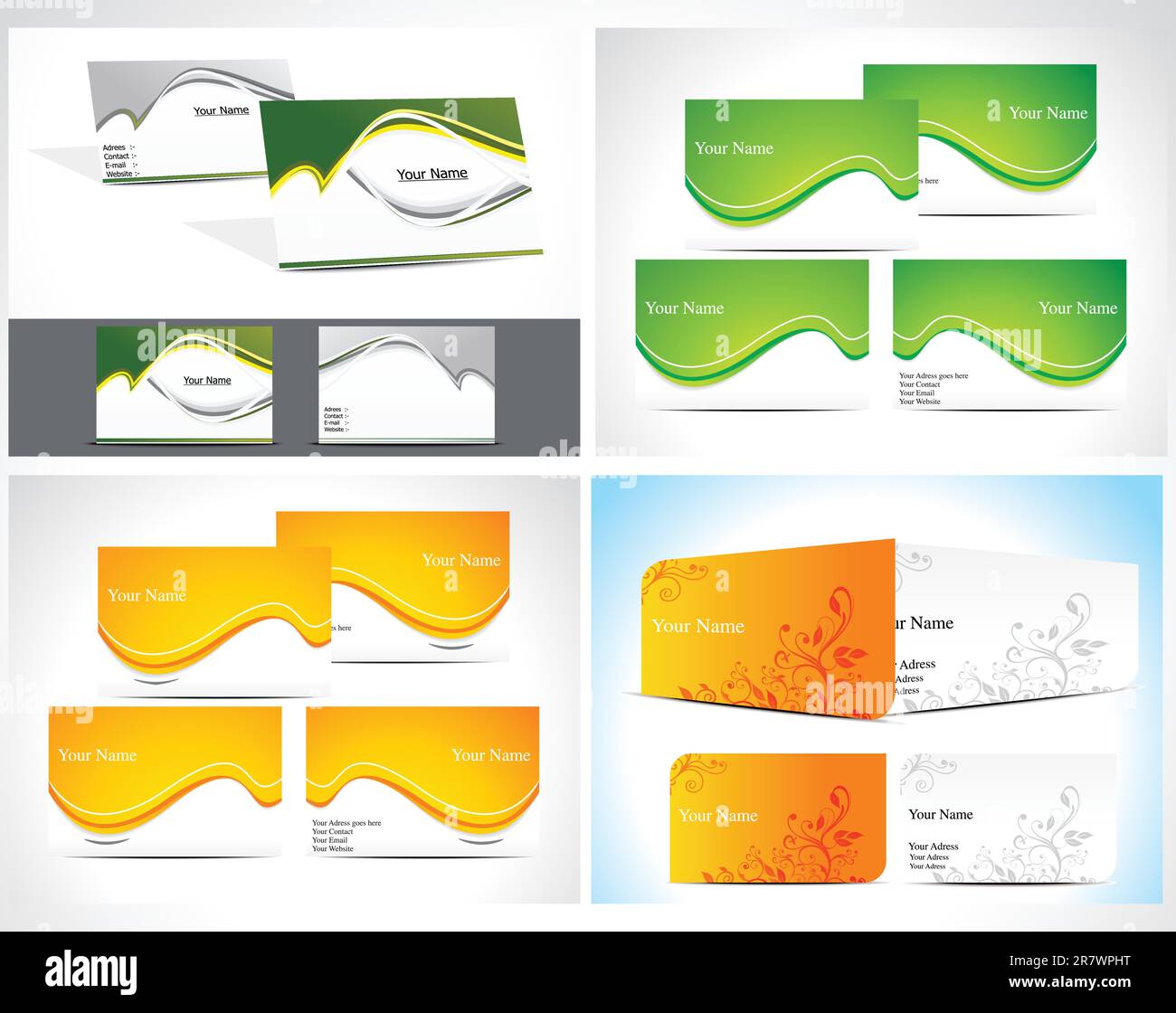 abstract business card set vector illustration Stock Vector Image & Art ...