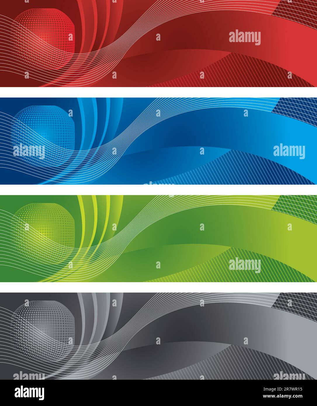 Globe and halftone digital banners. Vector illustration. Stock Vector