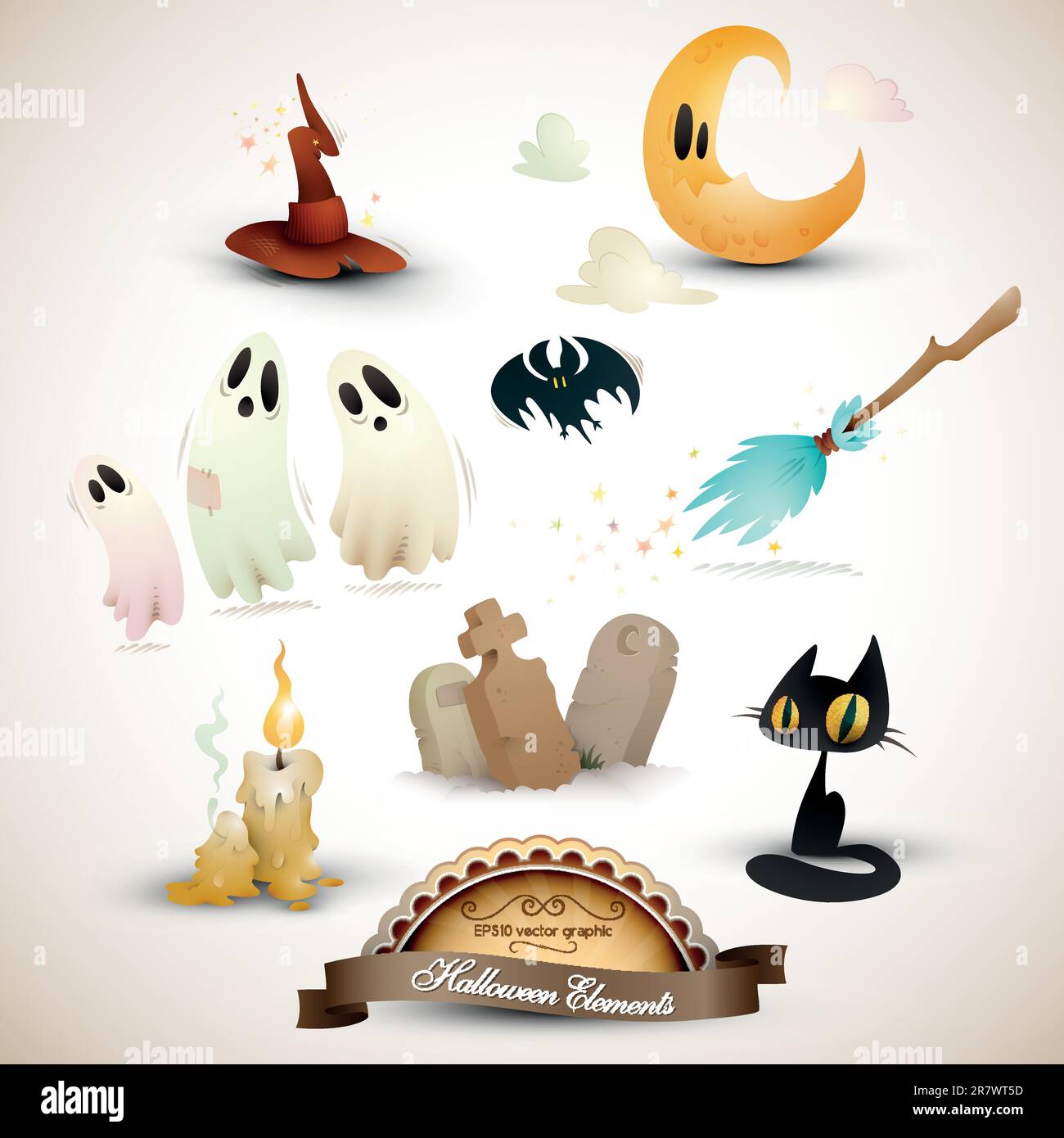 Halloween Elements Set | EPS10 Graphic | Objects Placed on Separate Layers Named Accordingly Stock Vector