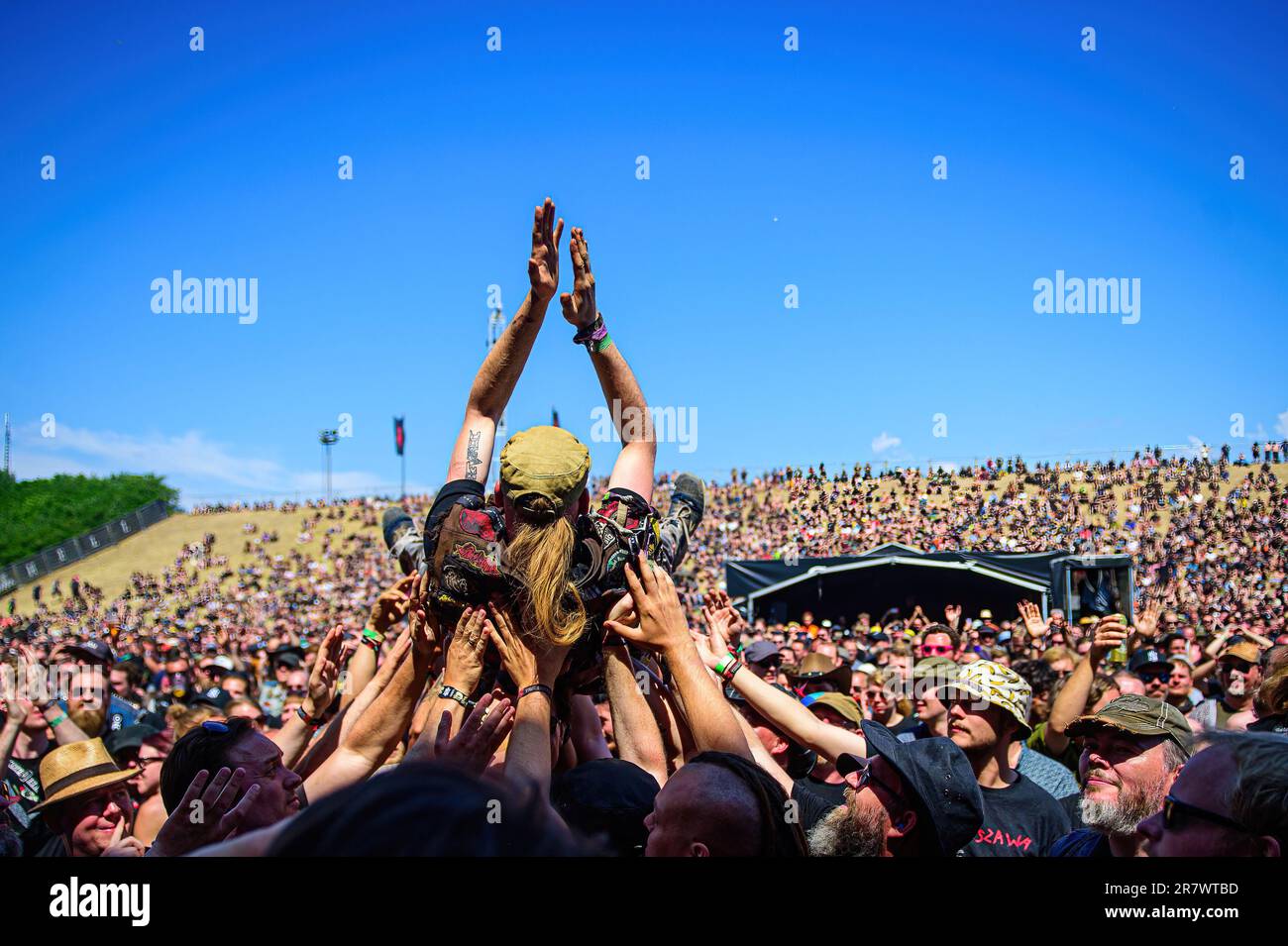 Copenhagen, Denmark. 16th, June 2023. Concert goers seen at one of many