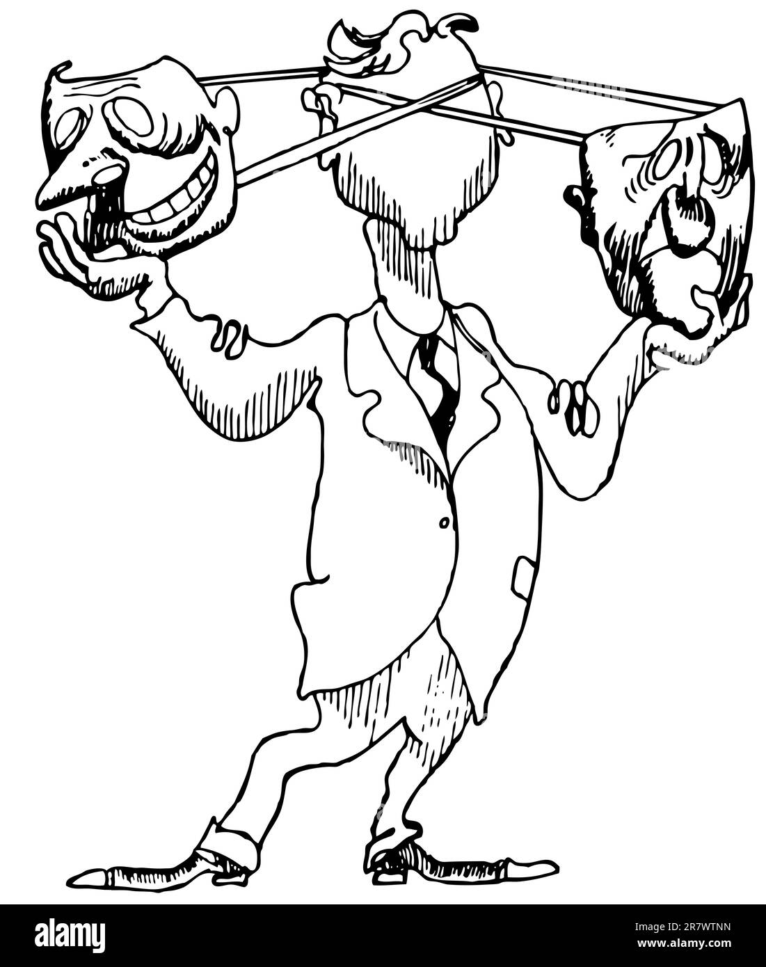 Modern Janus with two masks on white background Stock Vector Image