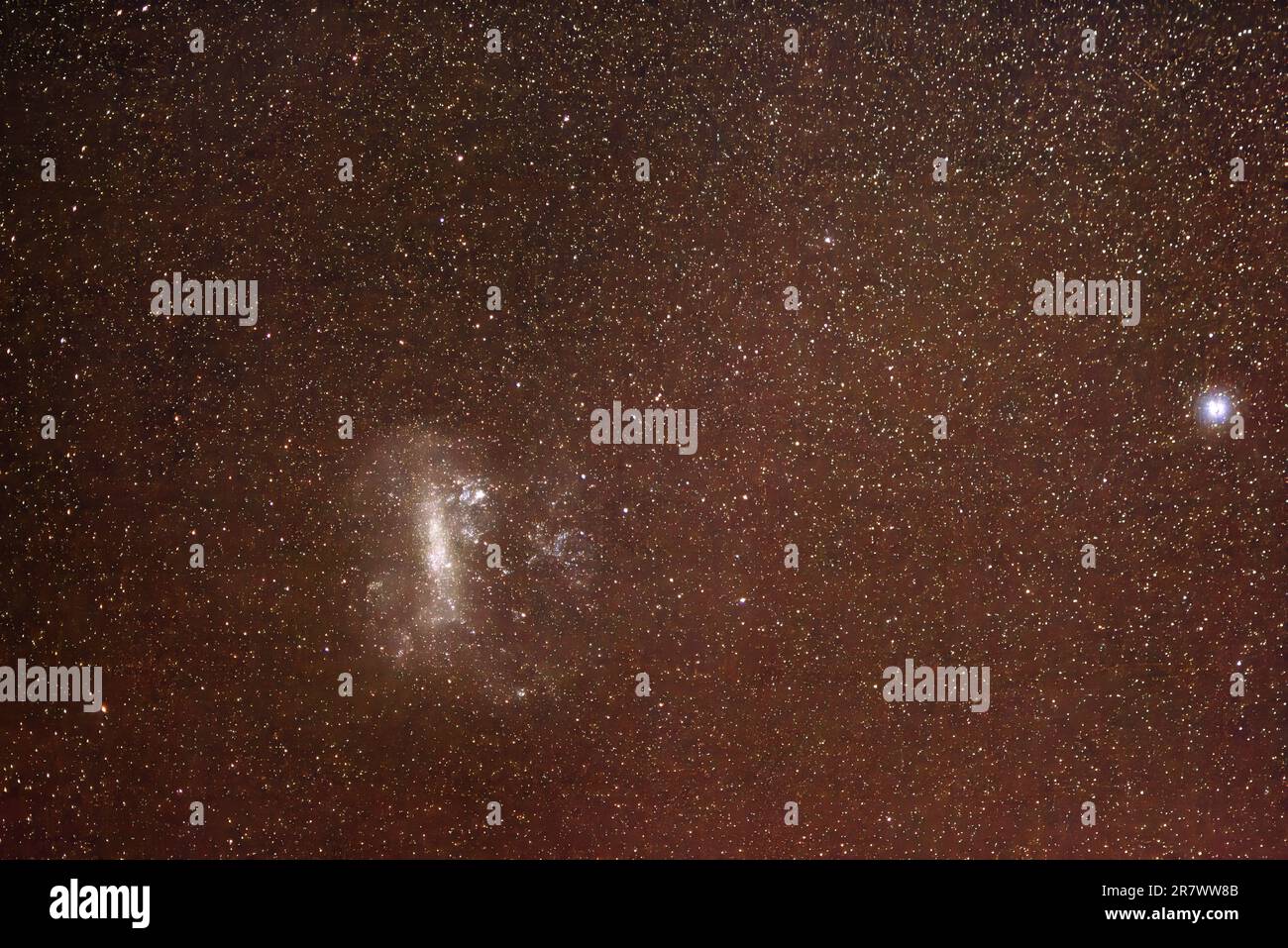 Starry sky over the Atacama Desert in Chile Stock Photo