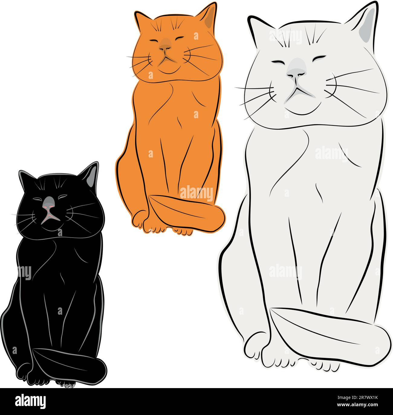 Cat, pet, vector drawing, illustration. Sculpture of a cat. Stock Vector