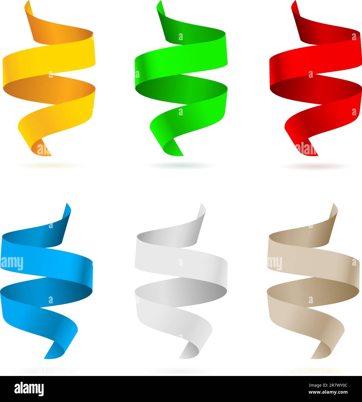 Many beautiful colored ribbons. Illustration on white background for ...