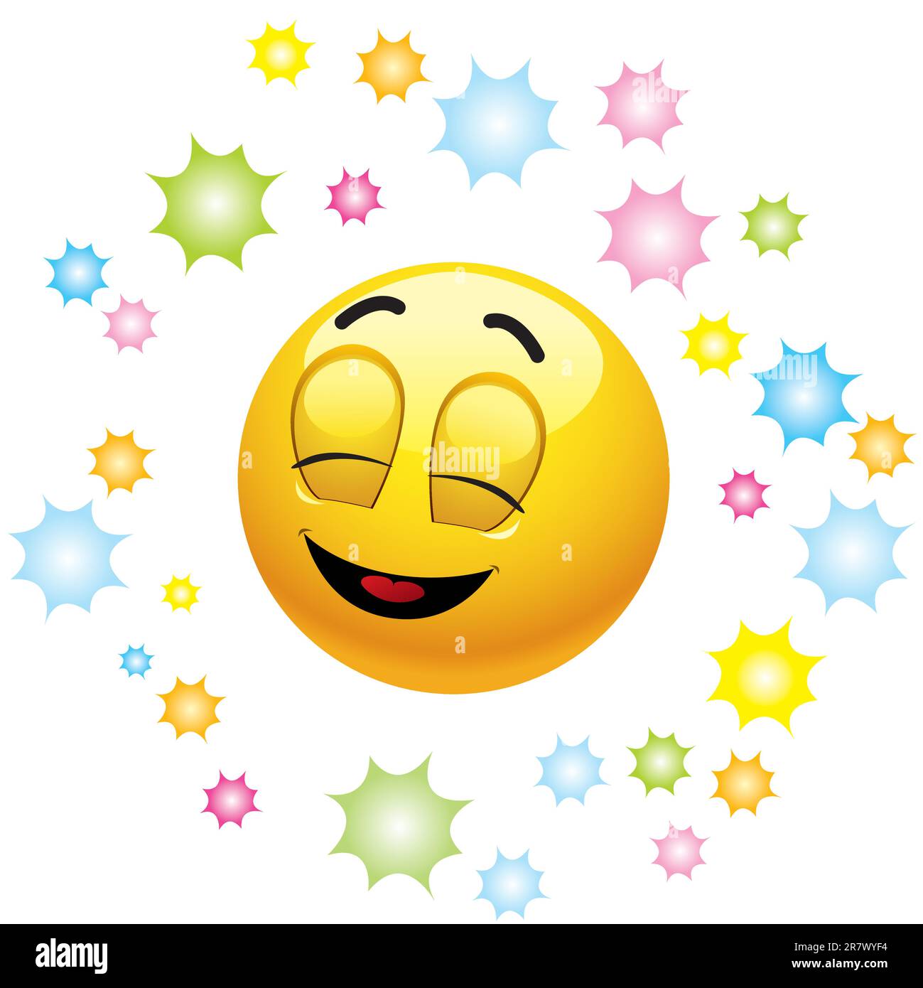 Smiling ball being happy and enjoying Stock Vector