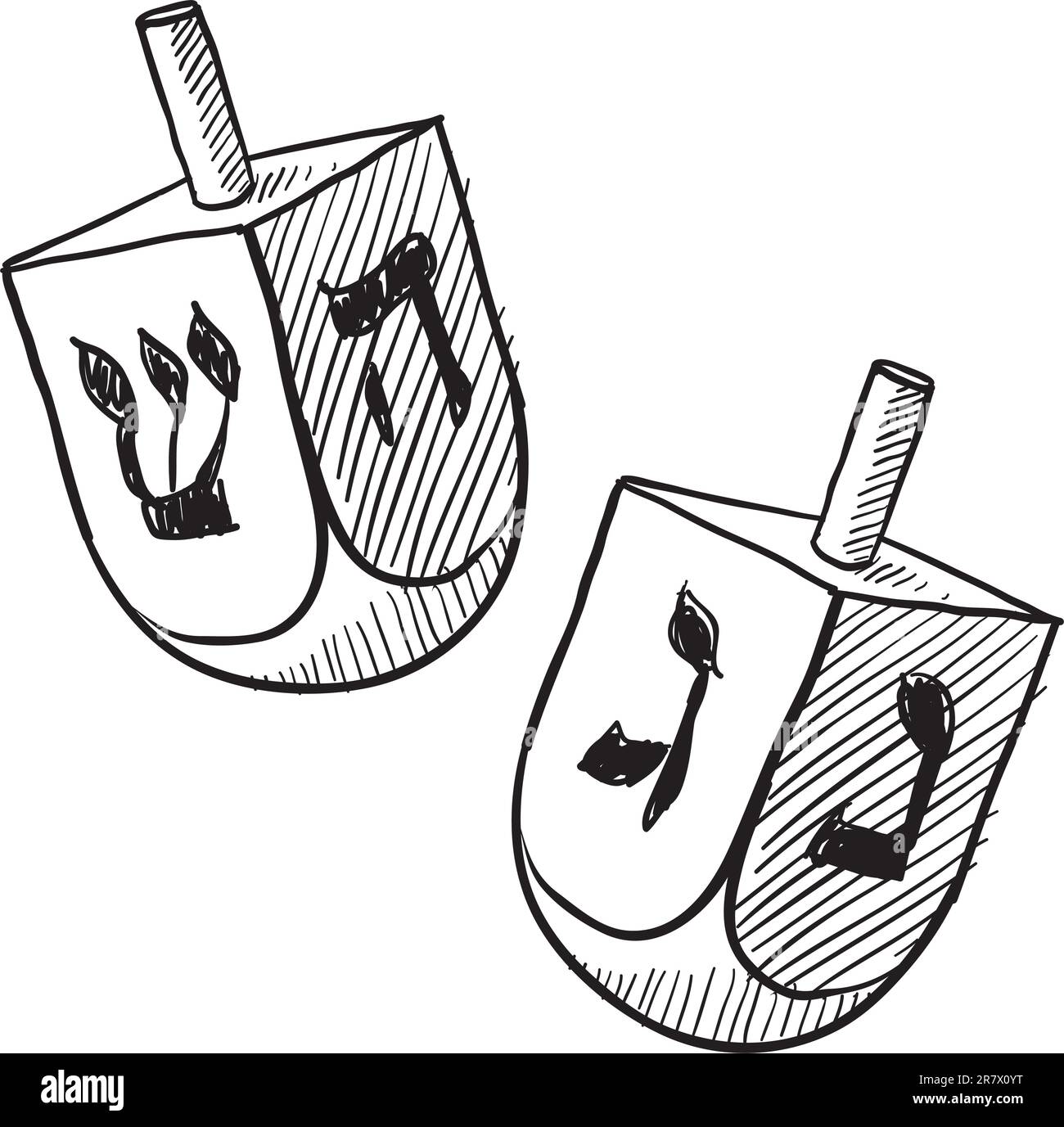Doodle style Jewish dreidel or draydl vector illustration Stock Vector ...
