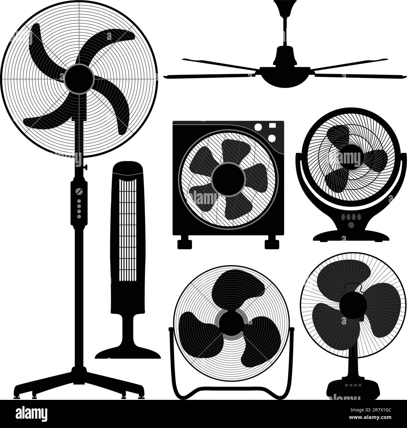 A set of fan design for different purposes. Stock Vector