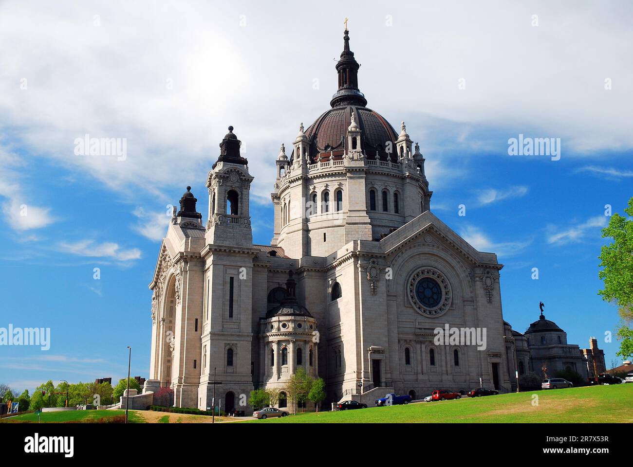 St Paul Cathedral, in its namesake city in Minnesota and seat of the Catholic Church Stock Photo