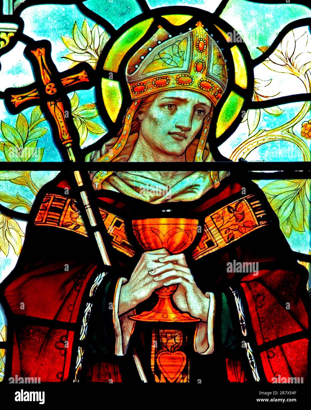 St. Augustine, stained glass, window, by J. Powell & Son, 1900 ...