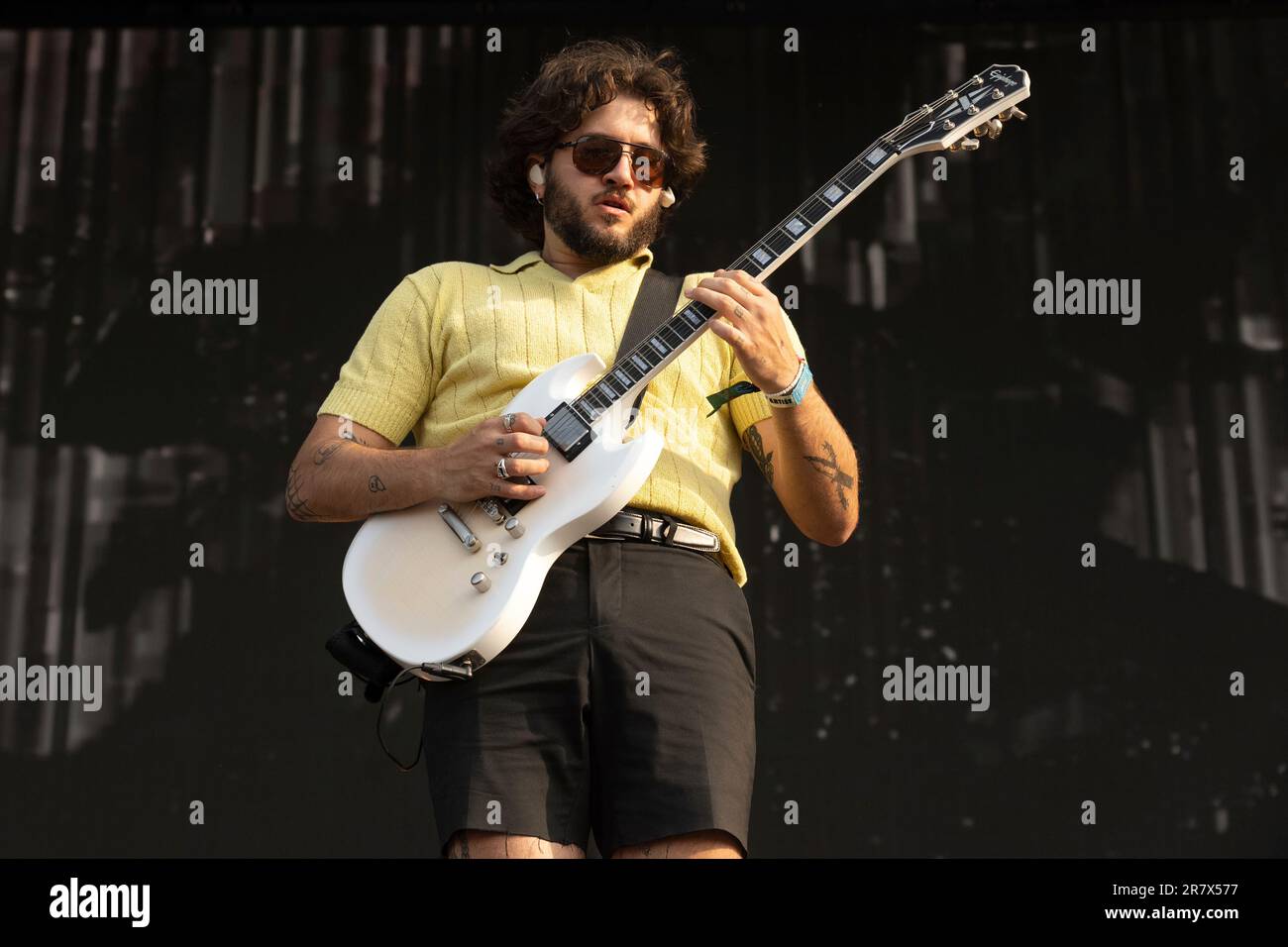 Spencer Stewart of The Band Camino performs during the 2023 Bonnaroo ...