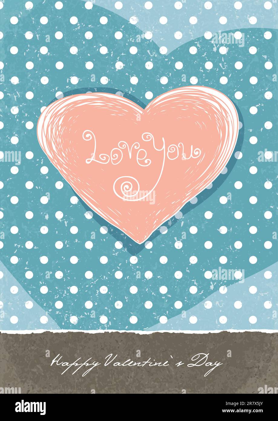 Valentines retro cute background. A4 format, vector, EPS10. Stock Vector
