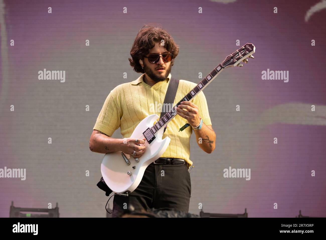 Spencer Stewart of The Band Camino performs during the 2023 Bonnaroo ...
