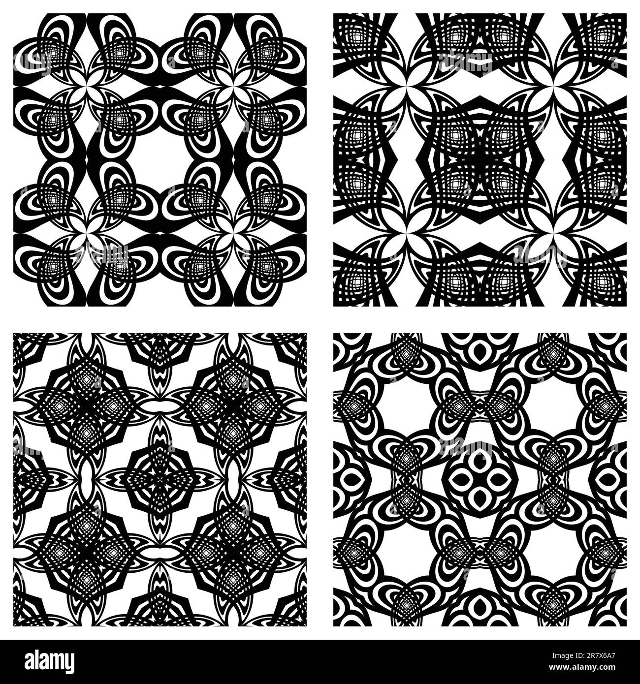 black and white seamless patterns; abstract textures; vector art ...
