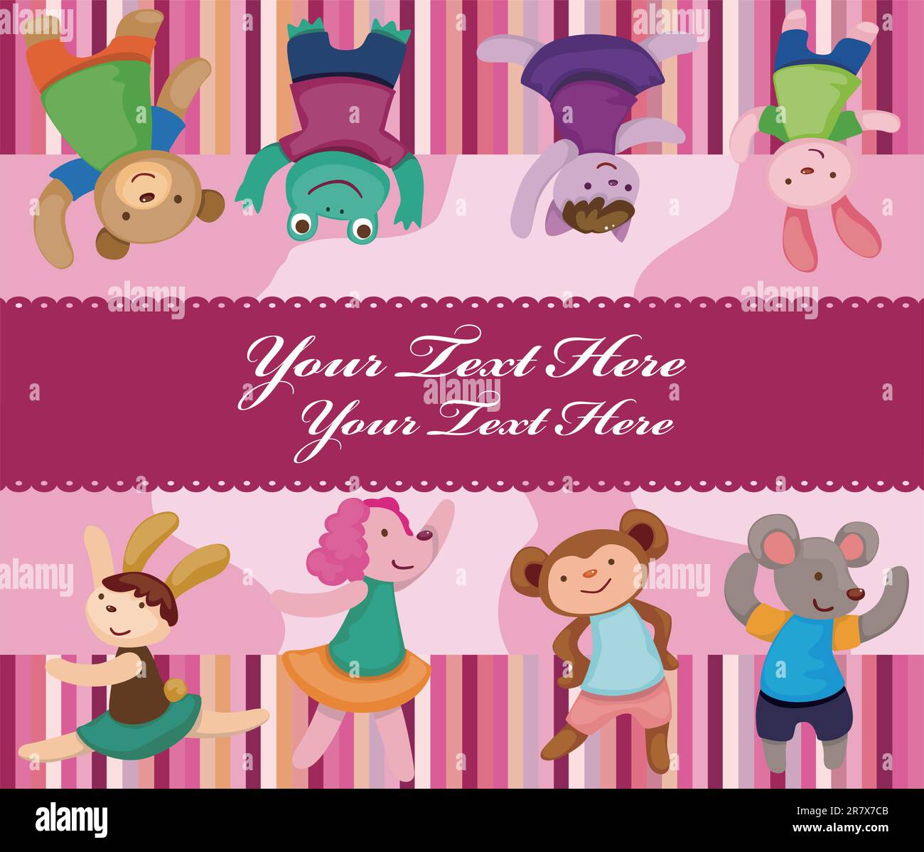 cartoon animal dancer seamless pattern Stock Vector