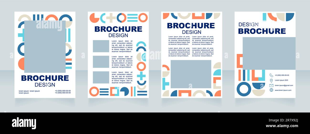 Digital illustration course blank brochure layout design Stock Vector