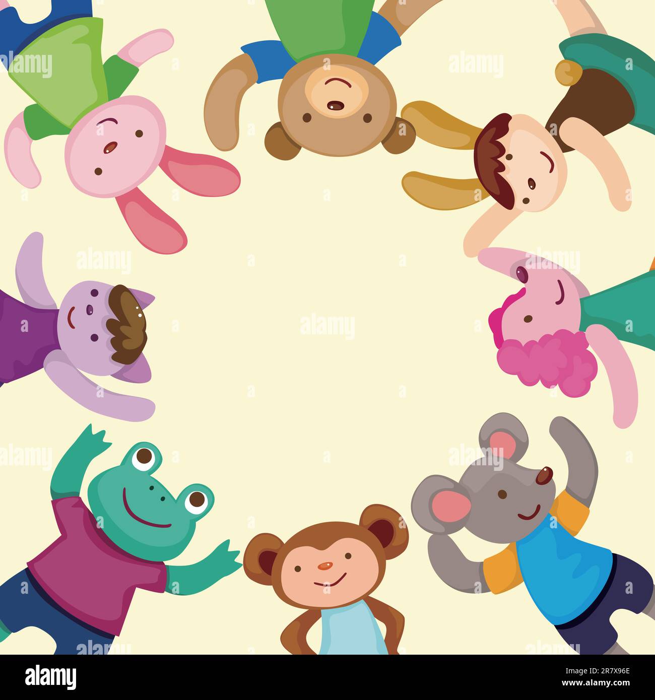 cartoon animal dancer seamless pattern Stock Vector