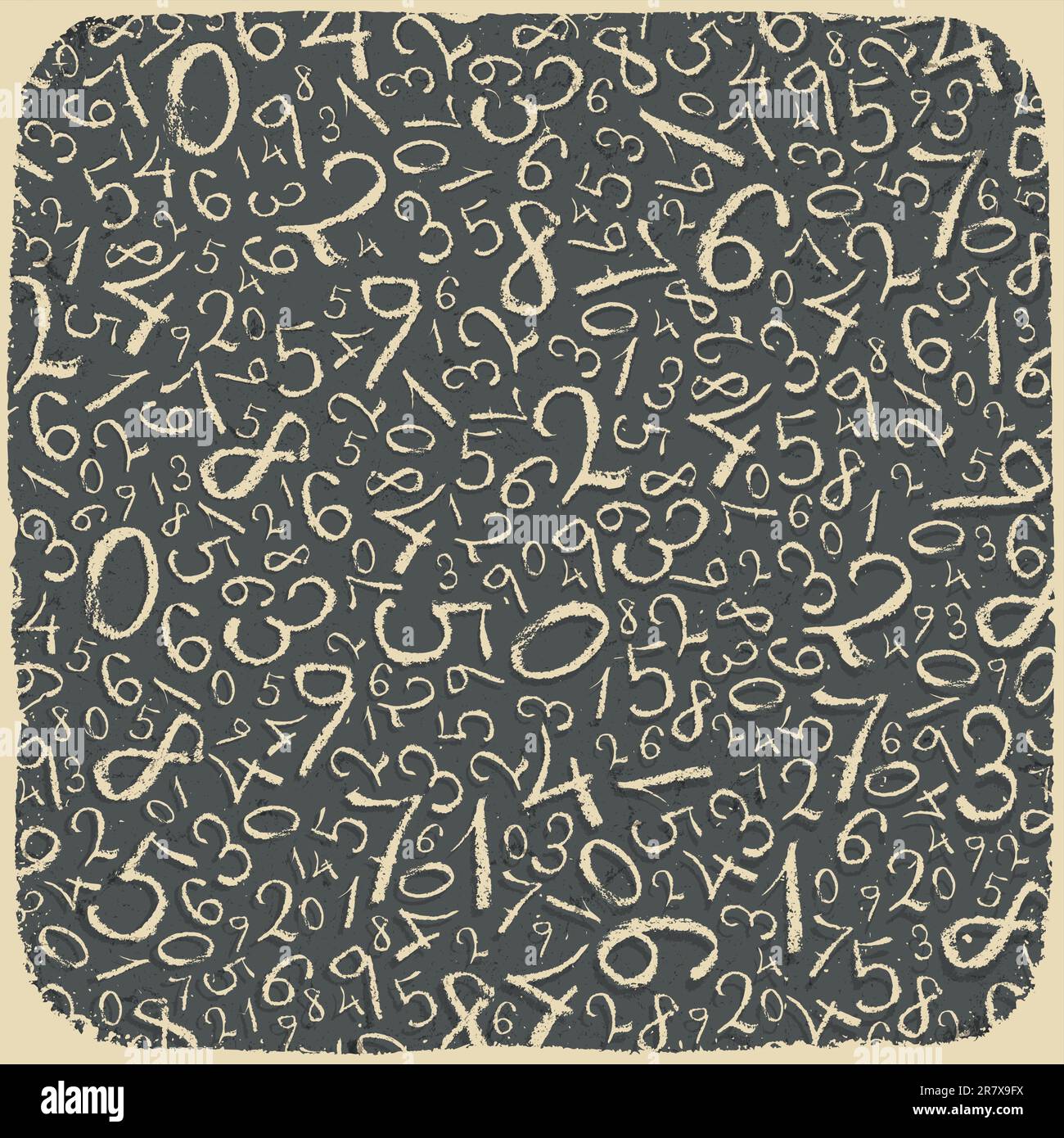 Numbers on blackboard. Retro styled illustration, vector, EPS10. Stock Vector