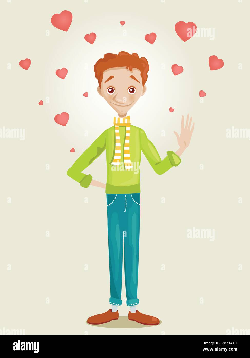 Cute boy in love, vector illustration Stock Vector Image & Art Alamy