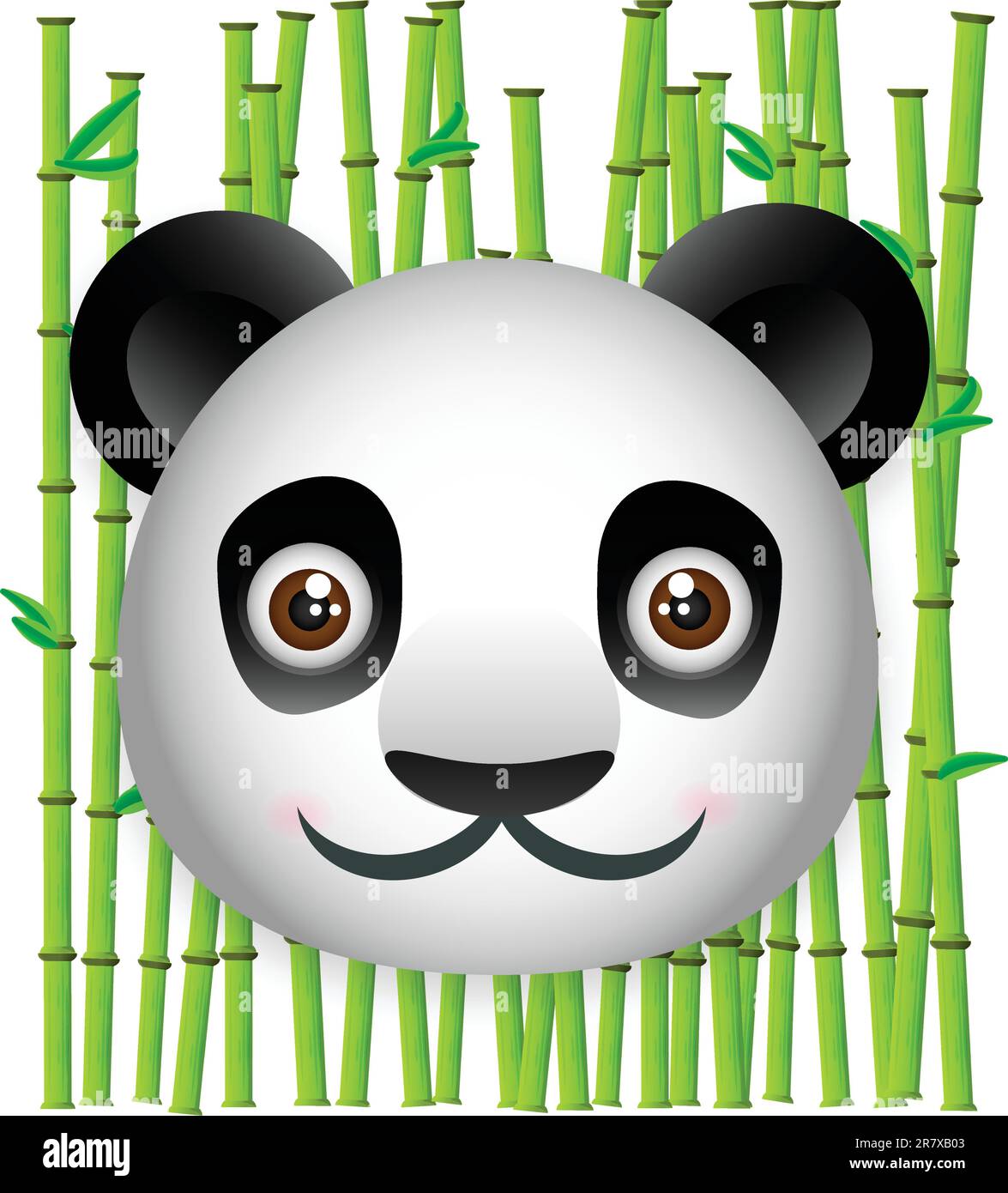 cute panda with bamboo Stock Vector