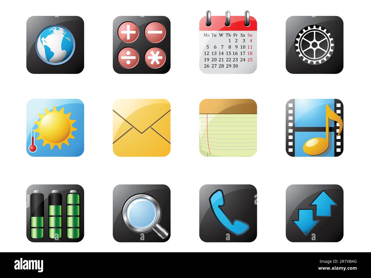 Mobile phone icons Stock Vector